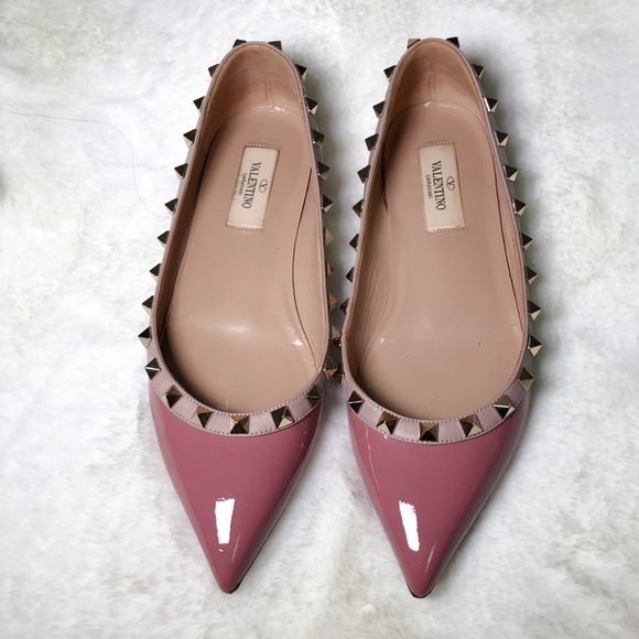 ❤️SOLD❤️Valentino rockstud balle flats rose 36 - Picture 1 of 8